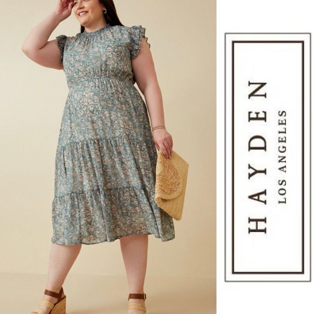 NWT Hayden Los Angeles Becca Midi Dress 3XL